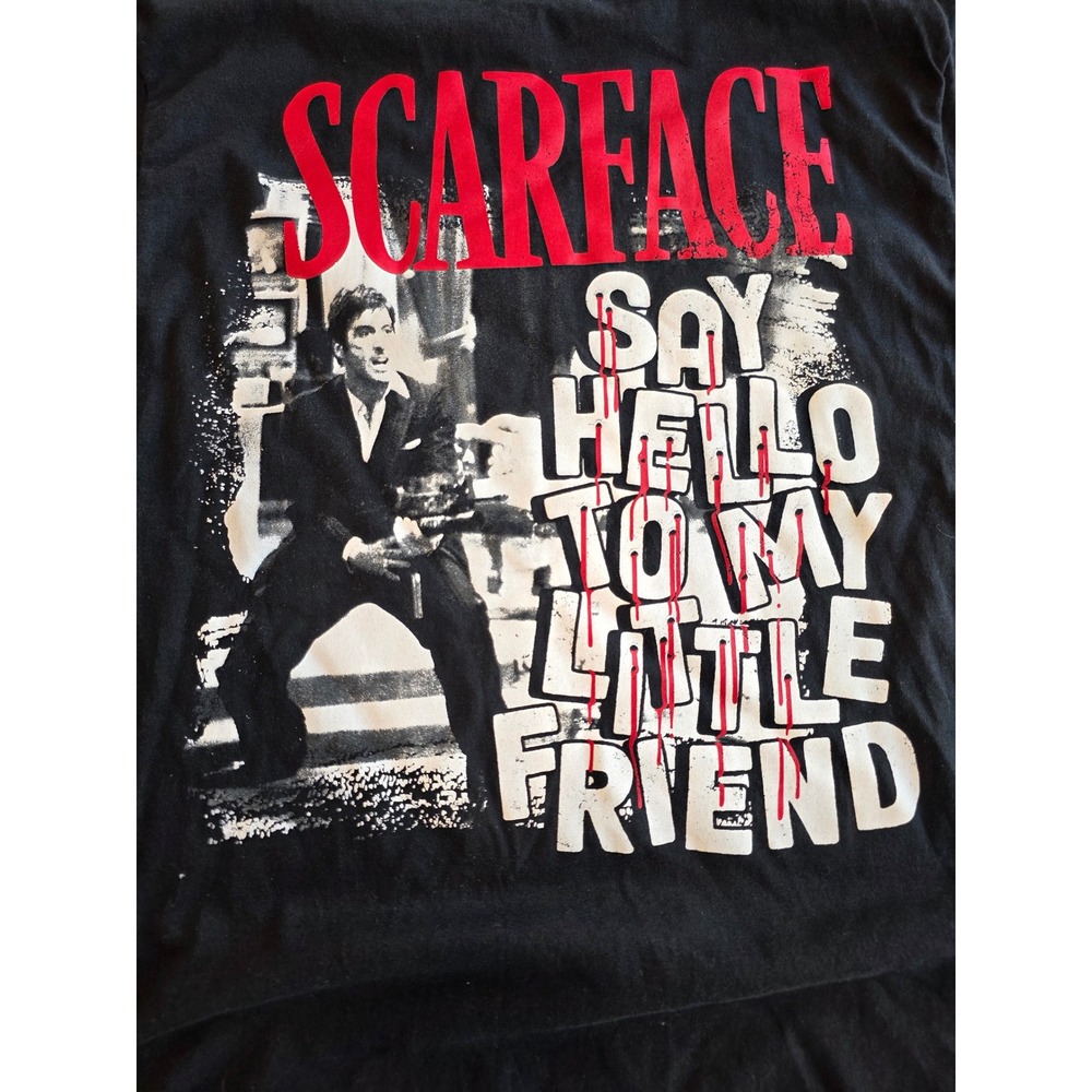 Scarface Ripple Junction T-Shirt Mens Medium Black Say Hello Graphic